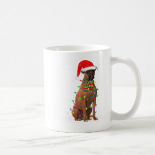 Caneca De Café Boxão Cachorro Luzes de Natal Papais noeis Feriado