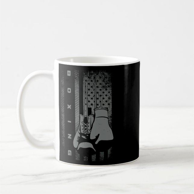 Caneca De Café Boxe com Bandeira Americana para Mulheres Crianças (Esquerda)