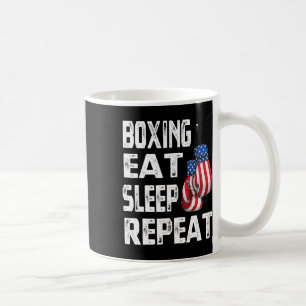Caneca De Café Boxe Comer Dormir Repetir Treino Boxeador Kickboxi