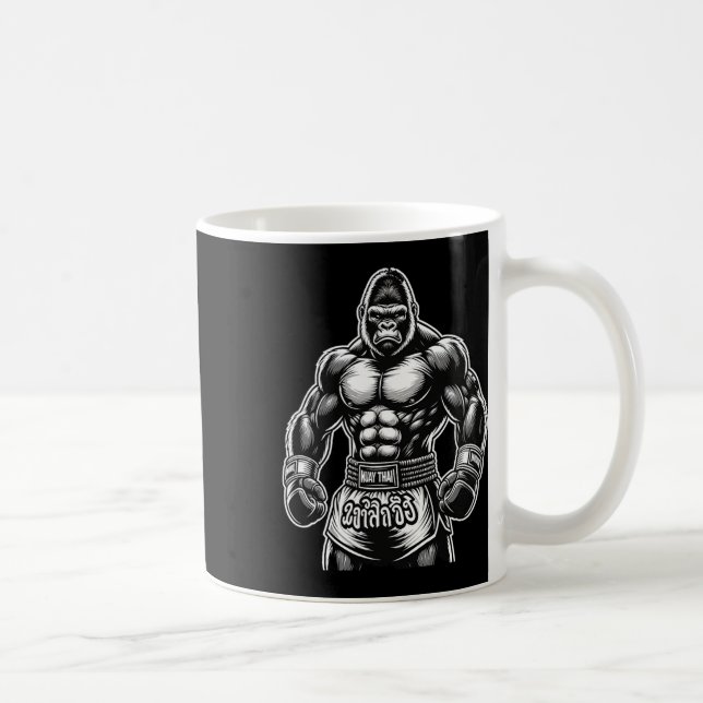 Caneca De Café Boxe Tailandesa e Kickboxing - Muay Thai Gorilla  (Direita)