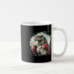 Caneca De Café Boxeador Dinossauro Boxeador T-rex Kickboxing Dino