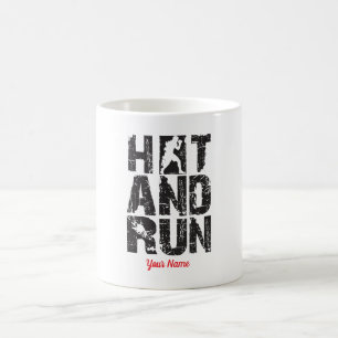 Caneca De Café Boxeador Silhueta Hit And Run Tipografia Esportes
