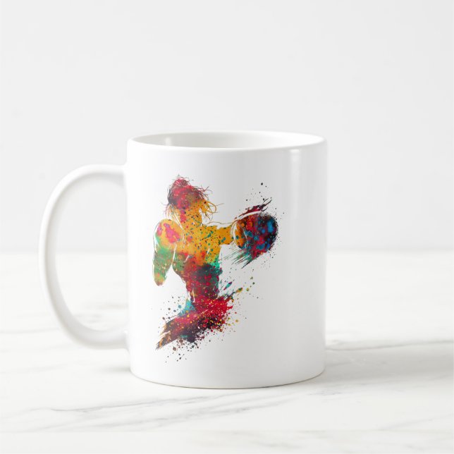 Caneca De Café Boxeadora Feminina (Esquerda)