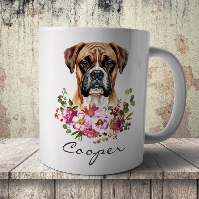 Caneca De Café Boxer Aquarela (Criador carregado)