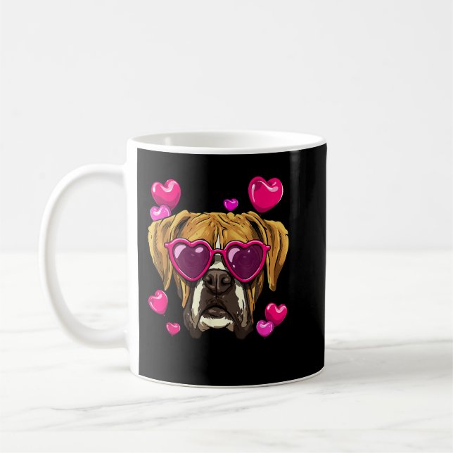 Caneca De Café Boxer Boxer Boxer Dog Face Heart Boxer (Esquerda)