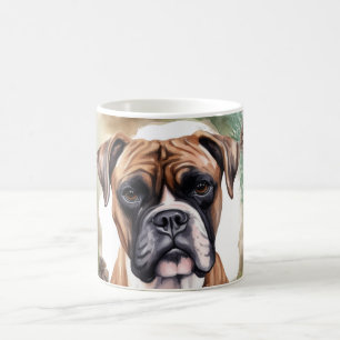 Caneca De Café Boxer Christmas Wreath Festivo Pup