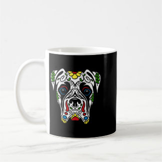 Caneca De Café Boxer De Branco - Crânio De Açúcar Agenciado Pelo