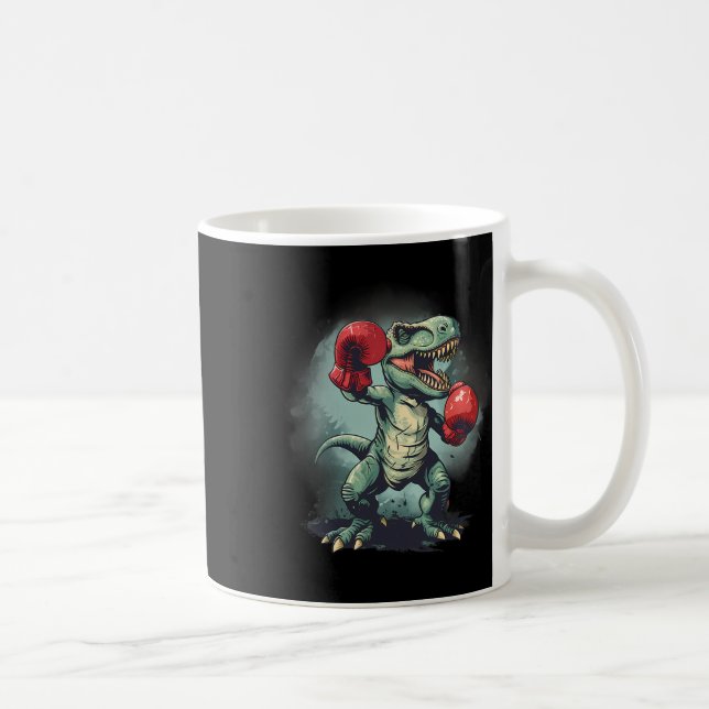 Caneca De Café Boxer Dinossaur Boxing Dino Kickboxing T-rex Boxin (Direita)