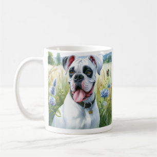 Caneca De Café Boxer Dog Beauty em destaque na aquarela