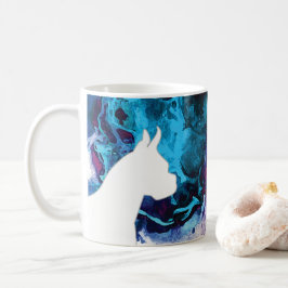 Caneca De Café Boxer Dog Customizable Watercolor Silhouette BP