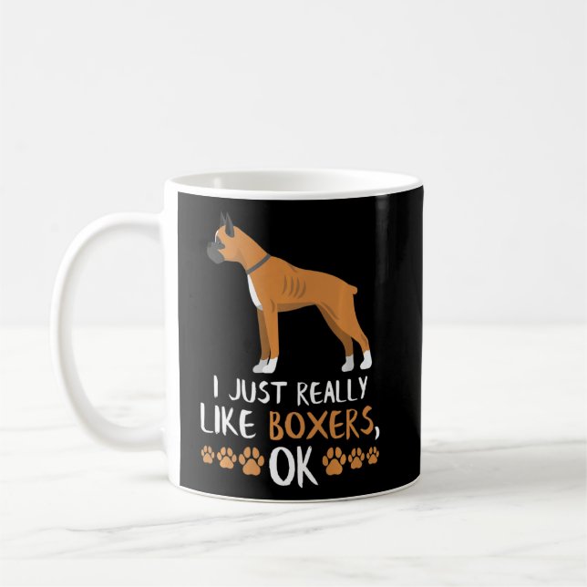 Caneca De Café Boxer Dog Engraçado Cães Boxer (Esquerda)