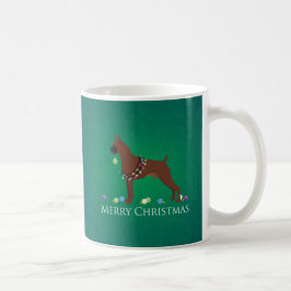 Caneca De Café Boxer Dog Felry Design de Natal