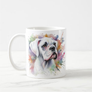 Caneca De Café 🐾 Boxer Dog Joy 🐾 Boxer Whimsical Boxer com Padr