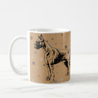 Caneca De Café Boxer Dog Mug – Geometric Boxer Illustration