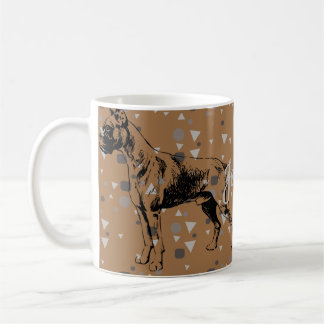 Caneca De Café Boxer Dog Mug – Modern Geometric Boxer Illustratio