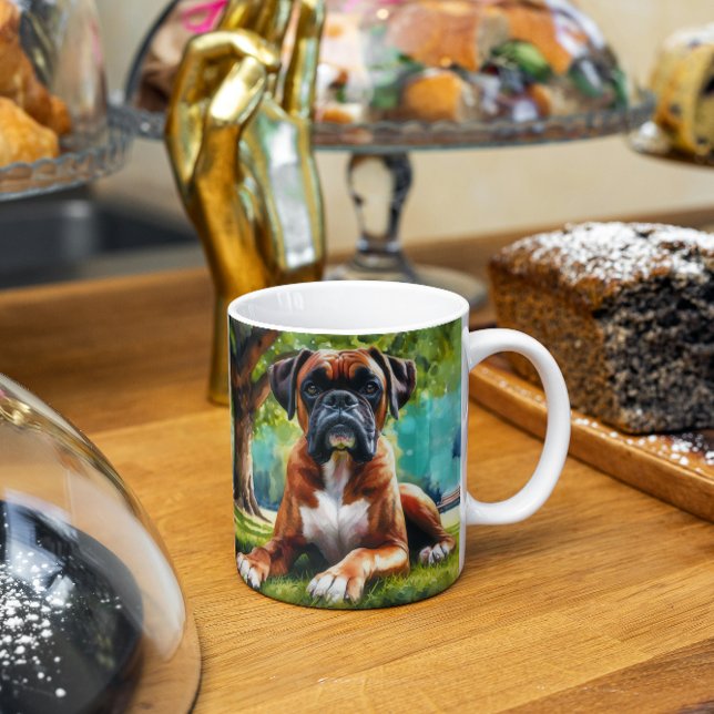 Caneca De Café Boxer Dog 🐾 Wiggle Bumbuns & Tail Wags (Criador carregado)