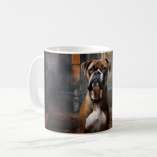 Caneca De Café Boxer Halloween Scary (Frente Esquerda)