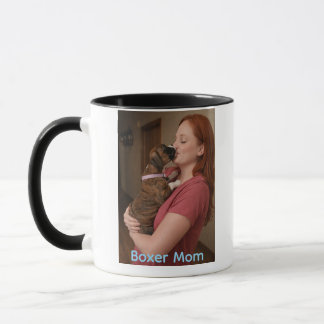 Caneca de Café Boxer Mom com adorável cachorrinho