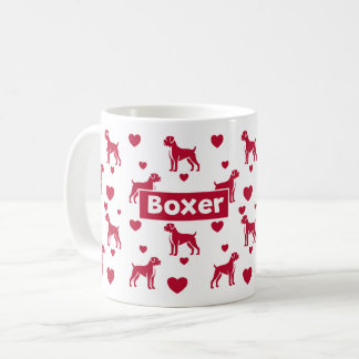 Caneca De Café Boxer Mug Com Corações Vermelhos