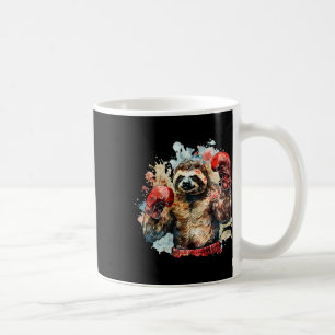 Caneca De Café Boxer Sloth com luvas in a box Kickboxe Engraçado