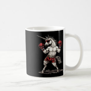Caneca De Café Boxer Unicorn Com Luvas De Boxin Engraçadas