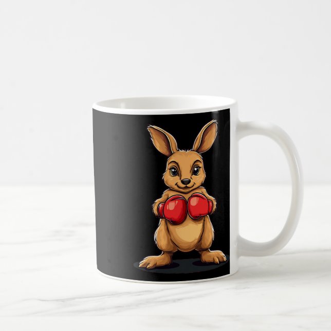 Caneca De Café Boxing Kangaroo Para Uma Ria De Bocado (Direita)