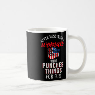 Caneca De Café Boxing Nunca Mete Com Uma Mulher Que Punha As Cois