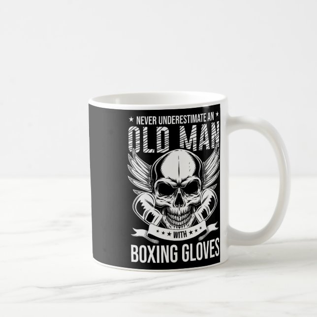 Caneca De Café Boxing Nunca Subestima Um Velho Com Boxing (Direita)