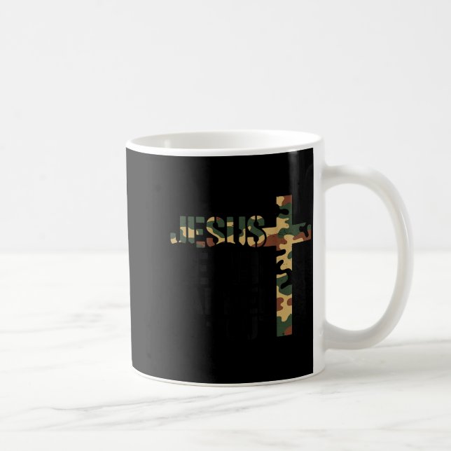 Caneca De Café Boys Camo Christian Wrestling Jesus Never Tapped O (Direita)