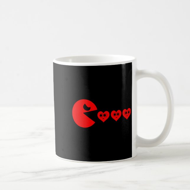 Caneca De Café Boys Kids Valentines Day Hearts Eating Funny Gamer (Direita)