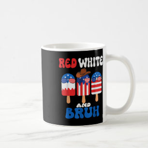 Caneca De Café Boys Red White E Bruh Popsicle Men 4 de julho de A