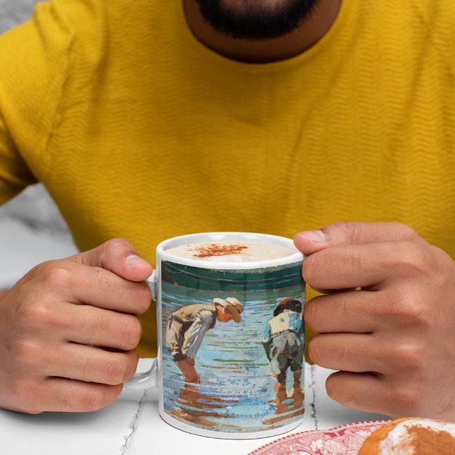 Caneca De Café Boys Wading (1873) por Winslow Homer (Boys Wading (1873) by Winslow Homer Mug)