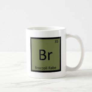 Caneca De Café Br - Brócolis Rabe Símbolo Químico Vegetal