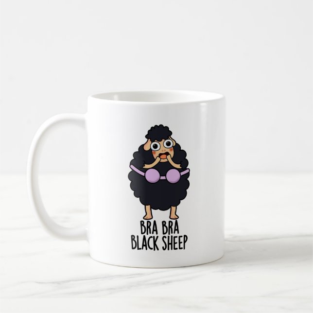 Caneca De Café Bra-bra Black Sheep Funny Animal Pun (Esquerda)