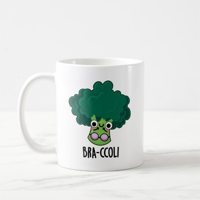 Caneca De Café Bra-ccoli Funny Veggie Broccoli Bra Pun (Esquerda)