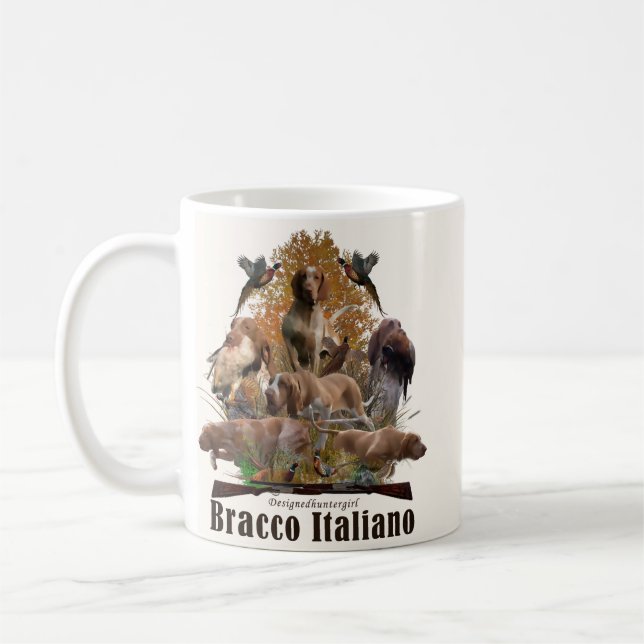 Caneca De Café Bracco italiano tapeçaria faux canvas imprimir acr (Esquerda)