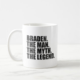 Caneca De Café Braden name, Braden The Man The Myth The Legend