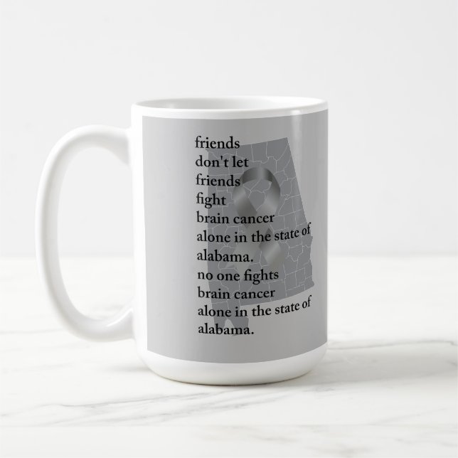 Caneca De Café Brain Cancer Awareness in Alabama  (Esquerda)