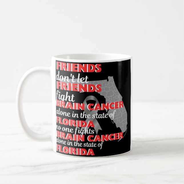 Caneca De Café Brain Cancer Awareness in Florida  (Esquerda)