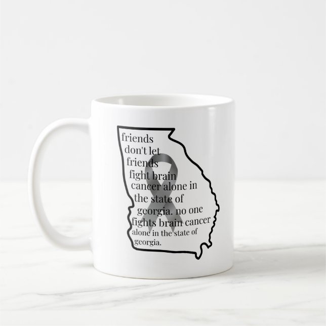Caneca De Café Brain Cancer Awareness in Georgia  (Esquerda)