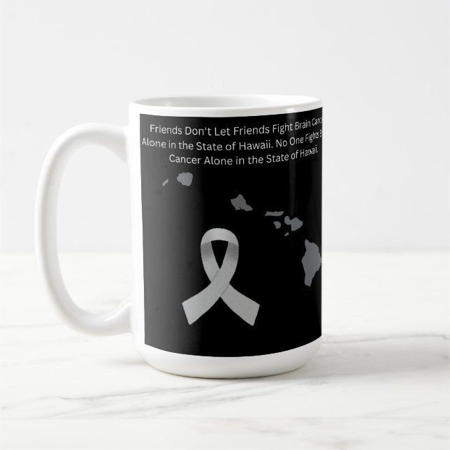 Caneca De Café Brain Cancer Awareness in Hawaii (Esquerda)