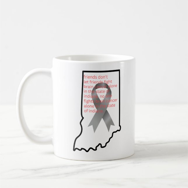 Caneca De Café Brain Cancer Awareness in Indiana  (Esquerda)