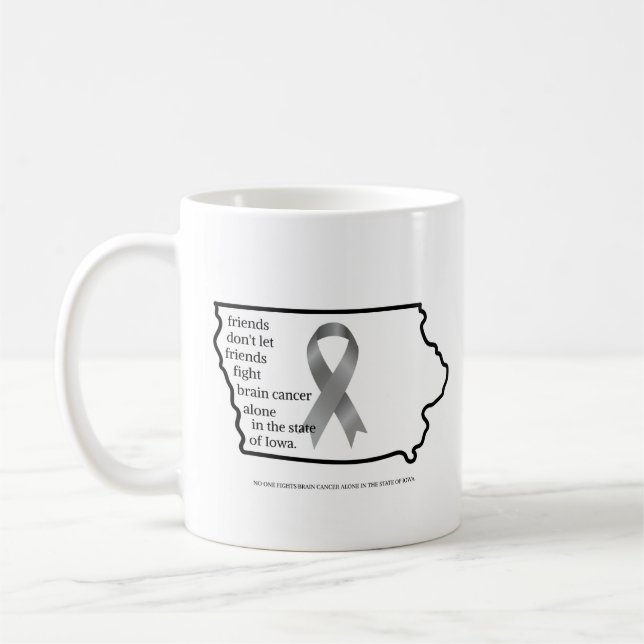 Caneca De Café Brain Cancer Awareness in Iowa (Esquerda)