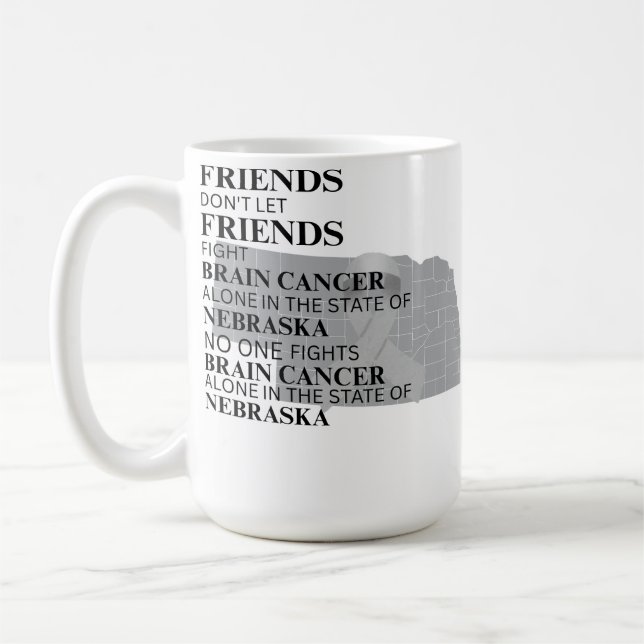 Caneca De Café Brain Cancer Awareness in Nebraska  (Esquerda)