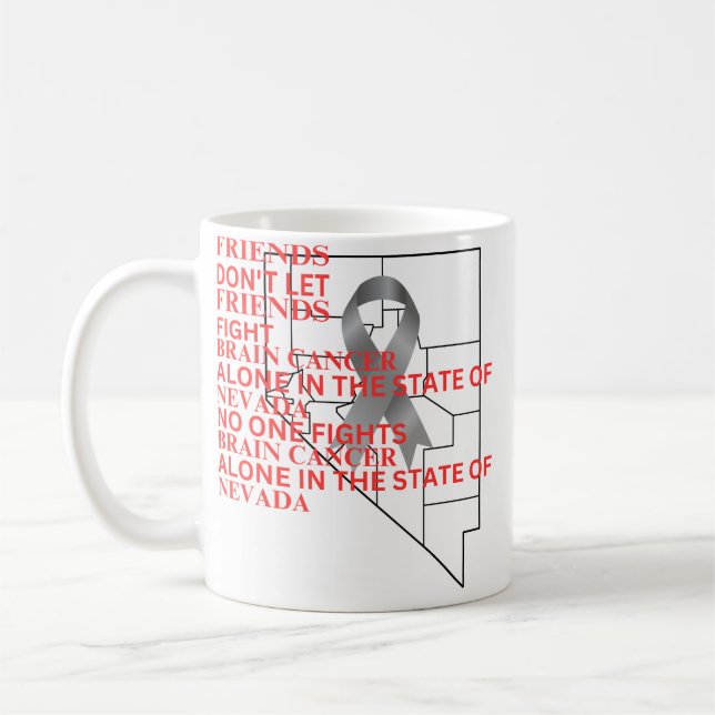 Caneca De Café Brain Cancer Awareness in Nevada (Esquerda)