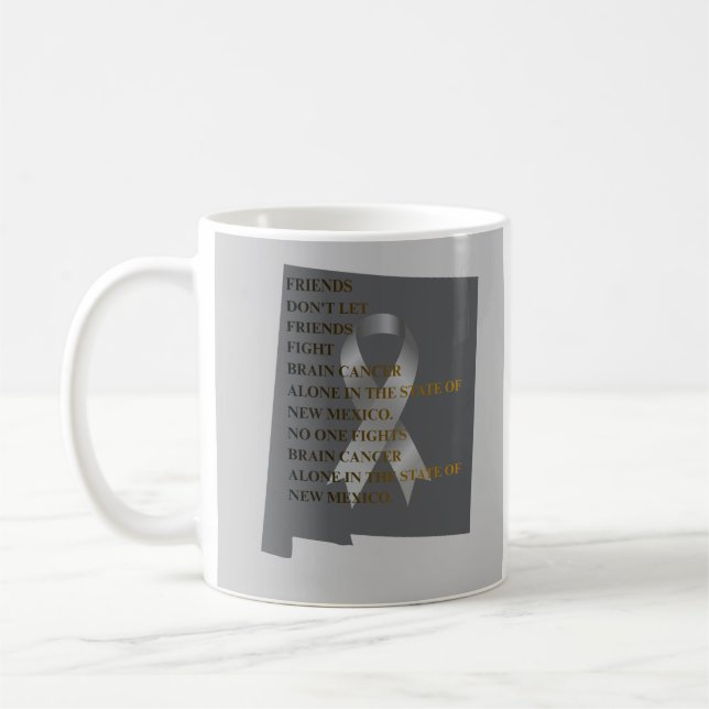 Caneca De Café Brain Cancer Awareness in New Mexico  (Esquerda)