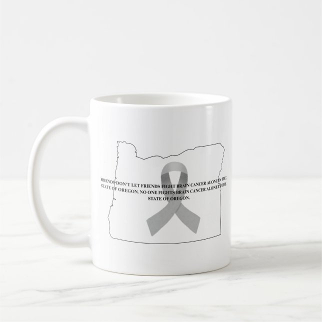 Caneca De Café Brain Cancer Awareness in Oregon  (Esquerda)