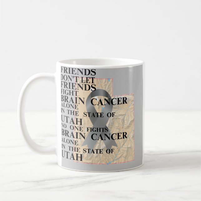 Caneca De Café Brain Cancer Awareness in Utah (Esquerda)