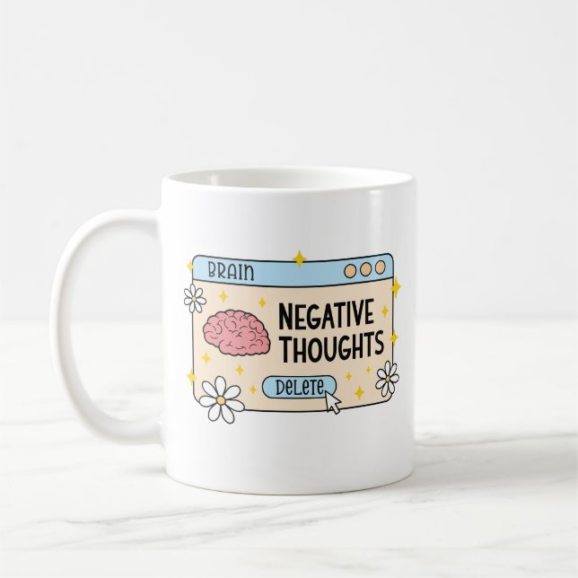 Caneca De Café Brain negative thoughts delete (Esquerda)