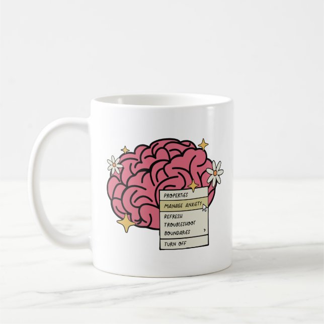 Caneca De Café Brain properties mange anxiety  (Esquerda)